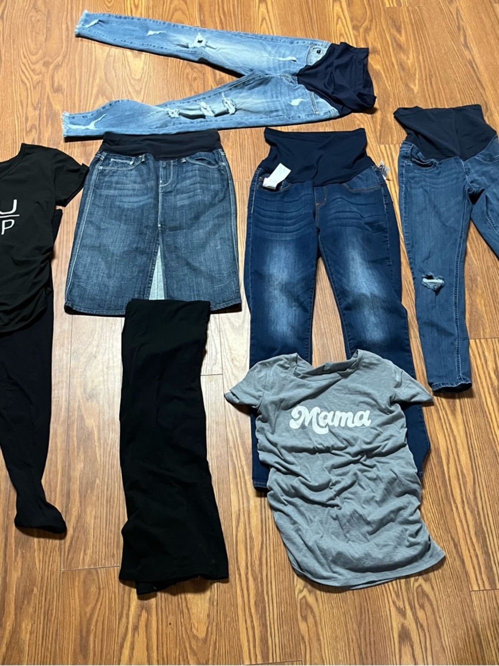 Maternity Skinny Jeans Bundle - Dark Blue, Light Blue, Black